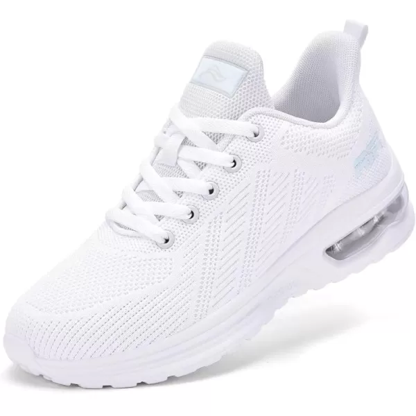 Lamincoa Womens Air Running Shoes Lightweight Women Sneakers Air Cushion Walking Tennis Shoes for WomenAll White