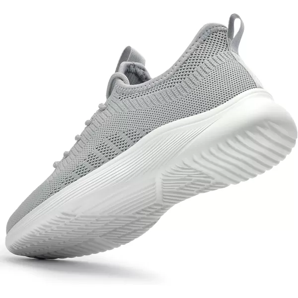 Lamincoa Mens Walking Tennis Shoes Slip On Lightweight Comfy Breathable Casual Sneakers for Running Jogging FitnessLight Grey