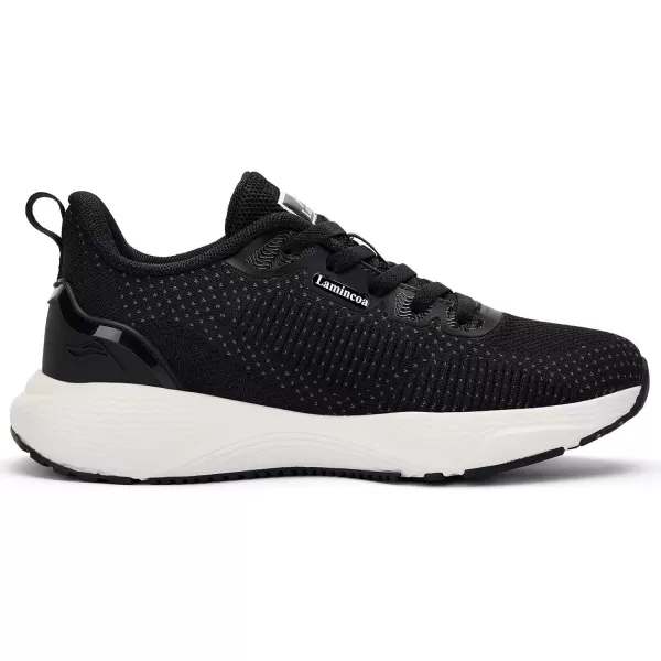 Lamincoa Mightycloud Womens Sneakers Soft Landing Running Tennis Shoes Lightweight Cushioning Walking Shoes for WomenBlackWhite