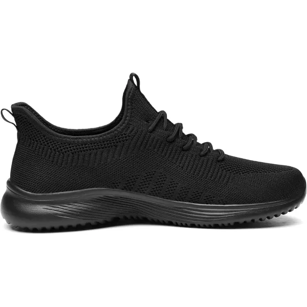 Lamincoa Wide Width Mens Tennis Shoes Slip On Lightweight Breathable Casual Sneakers for Walking Running Gym Jogging FitnessBlack