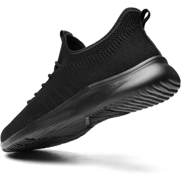 Lamincoa Wide Width Mens Tennis Shoes Slip On Lightweight Breathable Casual Sneakers for Walking Running Gym Jogging FitnessBlack