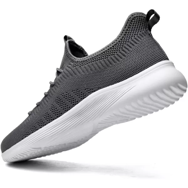 Lamincoa Wide Width Mens Tennis Shoes Slip On Lightweight Breathable Casual Sneakers for Walking Running Gym Jogging FitnessGrey