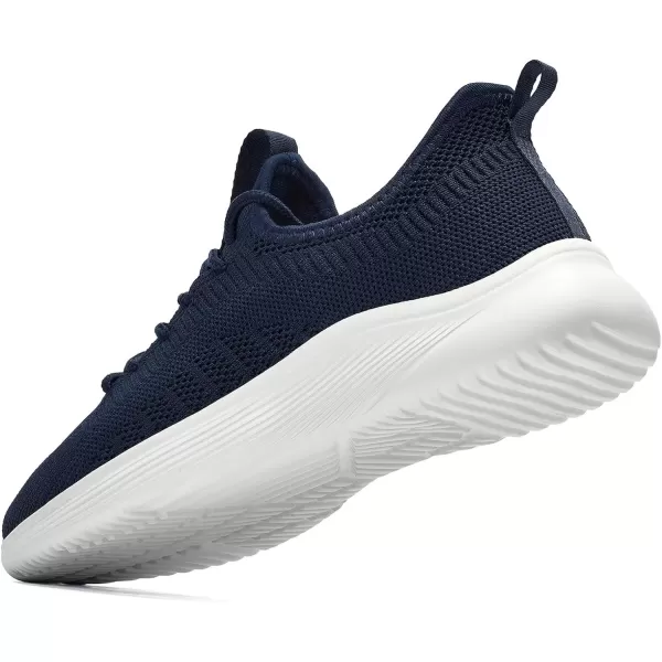 Lamincoa Wide Width Mens Tennis Shoes Slip On Lightweight Breathable Casual Sneakers for Walking Running Gym Jogging FitnessNavy Blue