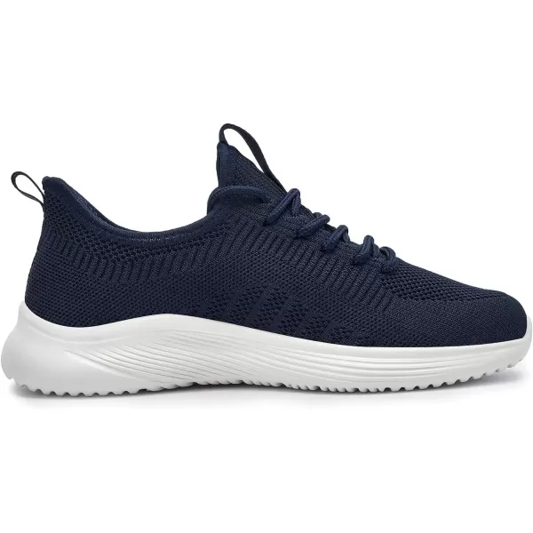 Lamincoa Wide Width Mens Tennis Shoes Slip On Lightweight Breathable Casual Sneakers for Walking Running Gym Jogging FitnessNavy Blue