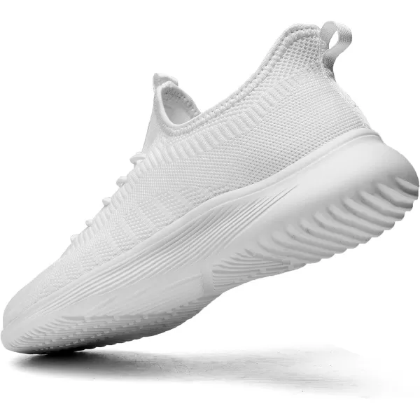 Lamincoa Wide Width Mens Tennis Shoes Slip On Lightweight Breathable Casual Sneakers for Walking Running Gym Jogging FitnessWhite