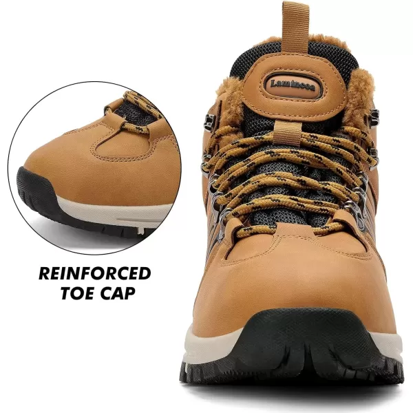 Lamincoa Winter Snow Hiking Boots for Women Warm Fauxfurlining Anti Slip Trekking Boots WomenTan