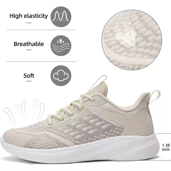 Lamincoa Womens Lightweight Walking Shoes Running Sneaker for Women Tennis AthelicCreamy White