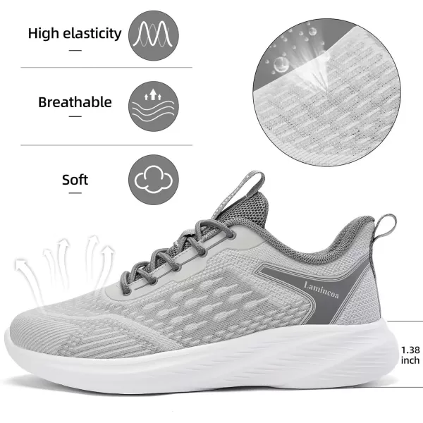 Lamincoa Womens Lightweight Walking Shoes Running Sneaker for Women Tennis AthelicGrey