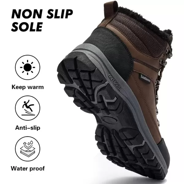 Lamincoa Womens Snow Boots Women Winter Hiking Boots Keep Warm AntiSlip Soft Sole Warm Fur Lined Winter Ankle BootiesBrown