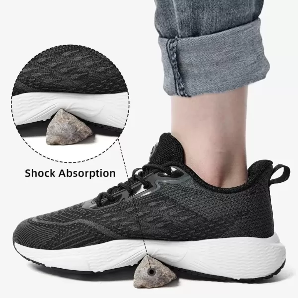 Lamincoa Womens Walking Shoes  Womens Sneakers Shoes Lightweight Breathable Slip On Tennis ShoesBlackWhite