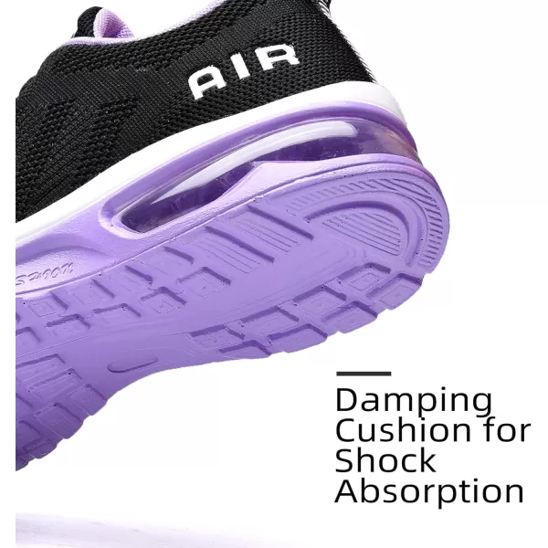 Lamincoa Womens Walking Shoes Lightweight Running Shoes Womens Tennis Shoes Non Slip Air Shoes Breathable Mesh Air Cushion Sneakers for Gym Workout SportsBlackpurple