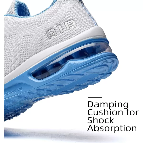 Lamincoa Womens Walking Shoes Lightweight Running Shoes Womens Tennis Shoes Non Slip Air Shoes Breathable Mesh Air Cushion Sneakers for Gym Workout SportsWhiteblue