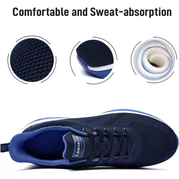 Lamincoa Womens Walking Shoes Lightweight Running Shoes Womens Tennis Shoes Non Slip Air Shoes Breathable Mesh Air Cushion Sneakers for Gym Workout SportsRoyalblue