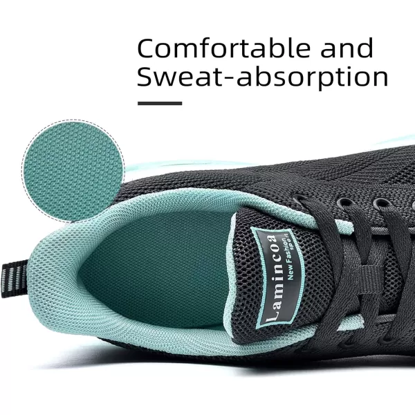 Lamincoa Womens Walking Shoes Lightweight Running Shoes Womens Tennis Shoes Non Slip Air Shoes Breathable Mesh Air Cushion Sneakers for Gym Workout SportsGraygreen