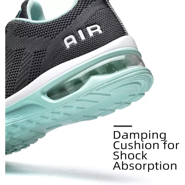 Lamincoa Womens Walking Shoes Lightweight Running Shoes Womens Tennis Shoes Non Slip Air Shoes Breathable Mesh Air Cushion Sneakers for Gym Workout SportsGraygreen