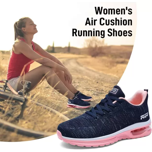 Lamincoa Womens Walking Shoes Lightweight Running Shoes Womens Tennis Shoes Non Slip Air Shoes Breathable Mesh Air Cushion Sneakers for Gym Workout SportsBluepink