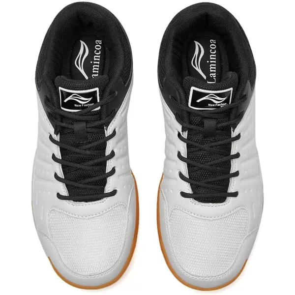 Lamincoa Mens Pickleball Shoes Court Tennis Sneakers for Badminton Training Racketball Squash Volleyball Indoor OutdoorWhiteBlack