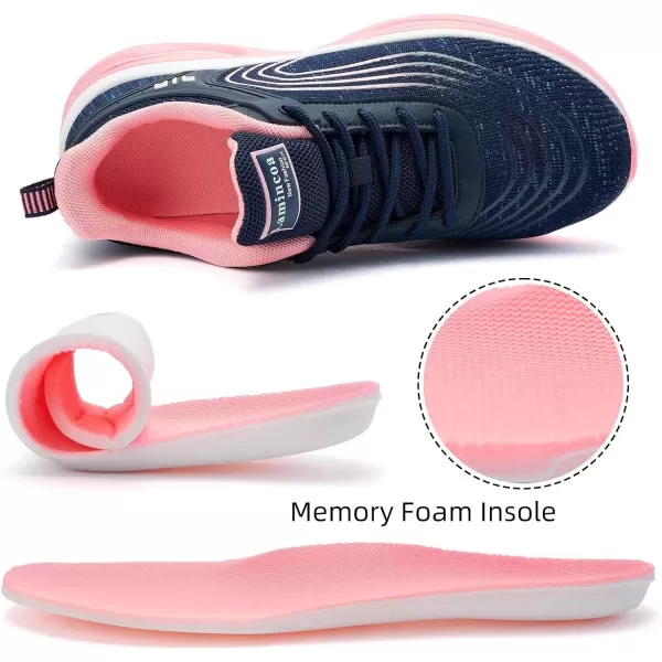 Lamincoa Women Sneakers Lightweight Womens Running Shoes Air Cushion Walking Tennis Shoes for WomenBluepink