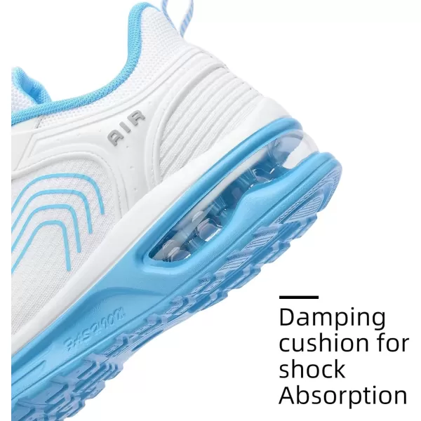 Lamincoa Women Sneakers Lightweight Womens Running Shoes Air Cushion Walking Tennis Shoes for WomenWhiteblue