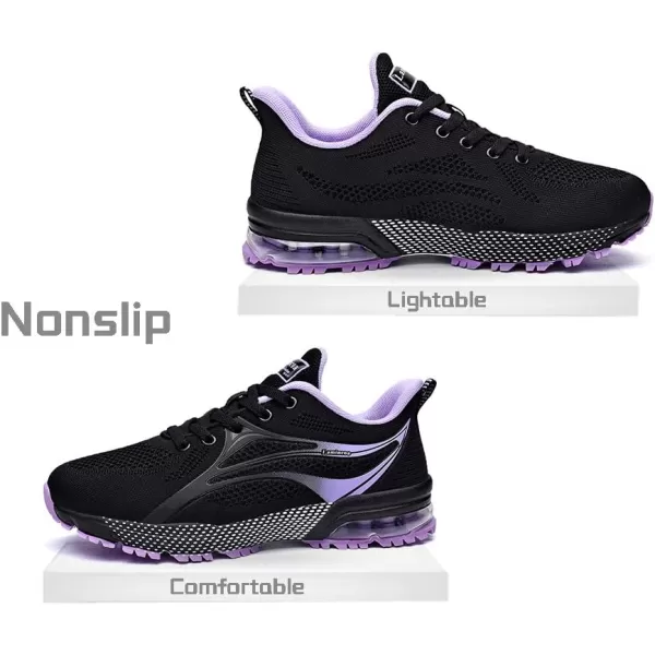 Lamincoa Womens Air Running Shoes Athletic Women Sneakers Non Slip Womens Tennis ShoesBlackpurple