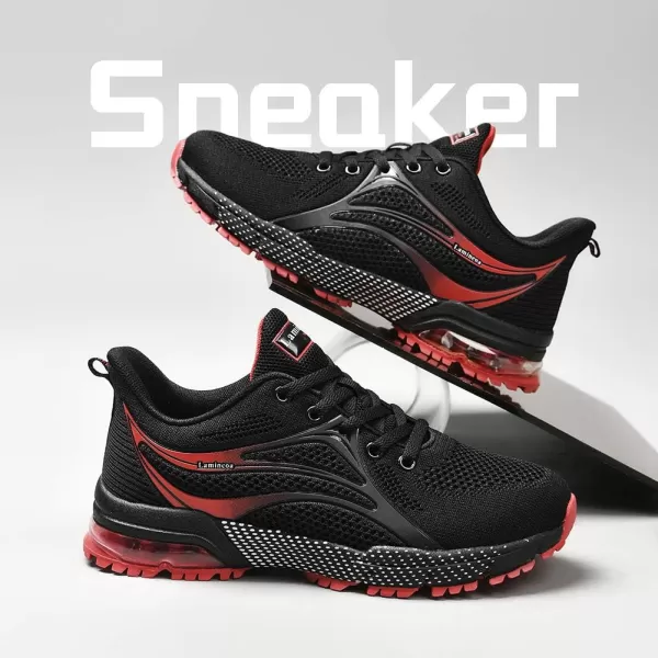 Lamincoa Womens Air Running Shoes Athletic Women Sneakers Non Slip Womens Tennis ShoesBlackred