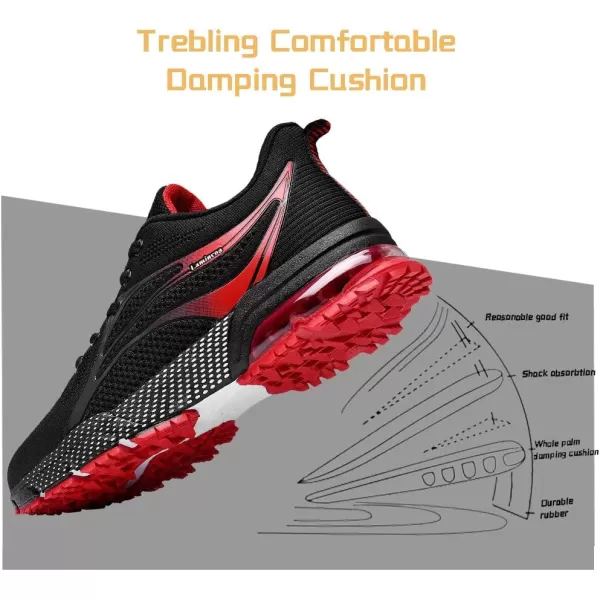 Lamincoa Womens Air Running Shoes Athletic Women Sneakers Non Slip Womens Tennis ShoesBlackred