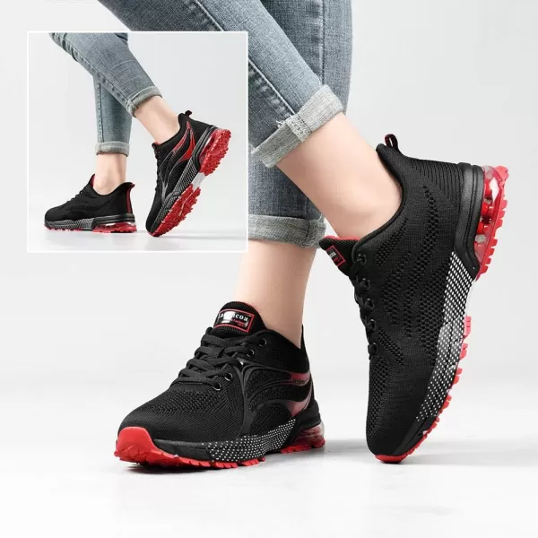 Lamincoa Womens Air Running Shoes Athletic Women Sneakers Non Slip Womens Tennis ShoesBlackred