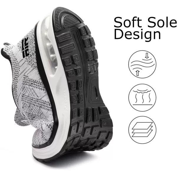 Lamincoa Womens Air Running Shoes Lightweight Women Sneakers Air Cushion Walking Tennis Shoes for WomenBlack Gray