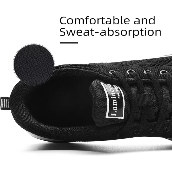 Lamincoa Womens Air Running Shoes Lightweight Women Sneakers Air Cushion Walking Tennis Shoes for WomenBlacka