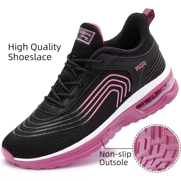 Lamincoa Womens Air Running Shoes Lightweight Women Sneakers Air Cushion Walking Tennis Shoes for WomenBlackroseb