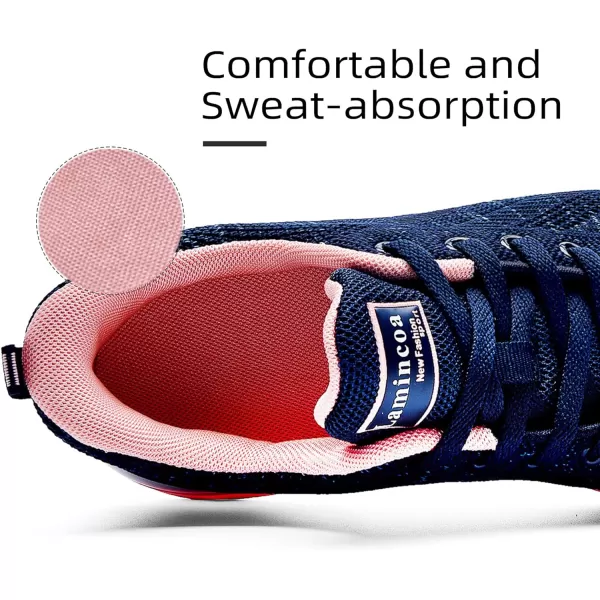 Lamincoa Womens Air Running Shoes Lightweight Women Sneakers Air Cushion Walking Tennis Shoes for WomenBluepink