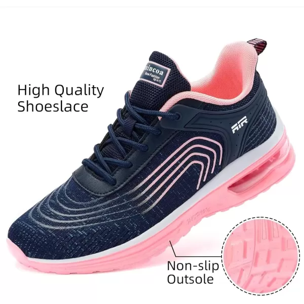 Lamincoa Womens Air Running Shoes Lightweight Women Sneakers Air Cushion Walking Tennis Shoes for WomenBluepinkb