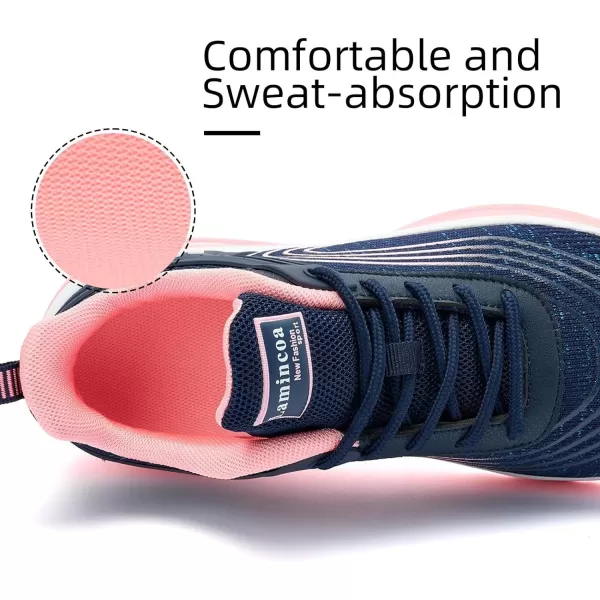 Lamincoa Womens Air Running Shoes Lightweight Women Sneakers Air Cushion Walking Tennis Shoes for WomenBluepinkb