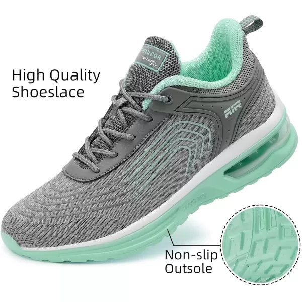 Lamincoa Womens Air Running Shoes Lightweight Women Sneakers Air Cushion Walking Tennis Shoes for WomenGraygreenb