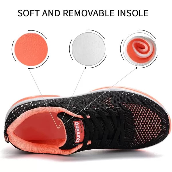 Lamincoa Womens Air Running Shoes Lightweight Women Sneakers Air Cushion Walking Tennis Shoes for WomenOrange