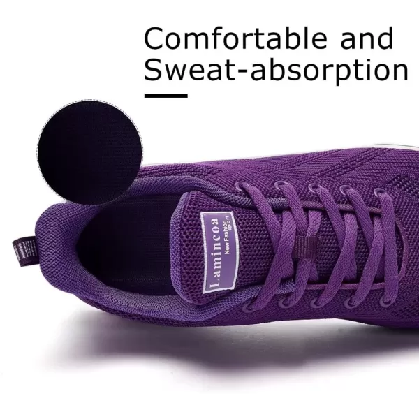 Lamincoa Womens Air Running Shoes Lightweight Women Sneakers Air Cushion Walking Tennis Shoes for WomenPurple