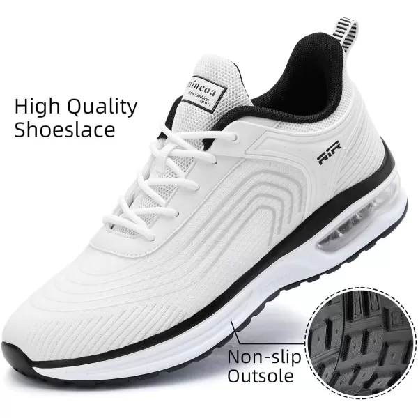 Lamincoa Womens Air Running Shoes Lightweight Women Sneakers Air Cushion Walking Tennis Shoes for WomenWhiteb