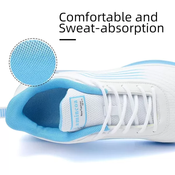 Lamincoa Womens Air Running Shoes Lightweight Women Sneakers Air Cushion Walking Tennis Shoes for WomenWhiteblueb