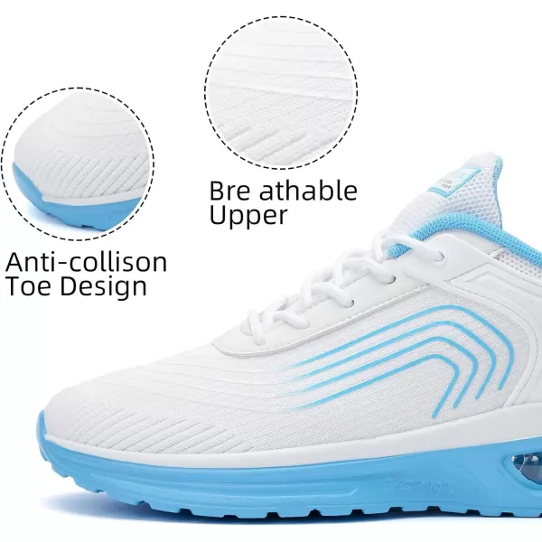 Lamincoa Womens Air Running Shoes Lightweight Women Sneakers Air Cushion Walking Tennis Shoes for WomenWhiteblueb