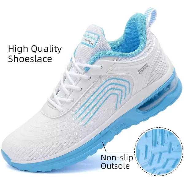 Lamincoa Womens Air Running Shoes Lightweight Women Sneakers Air Cushion Walking Tennis Shoes for WomenWhiteblueb