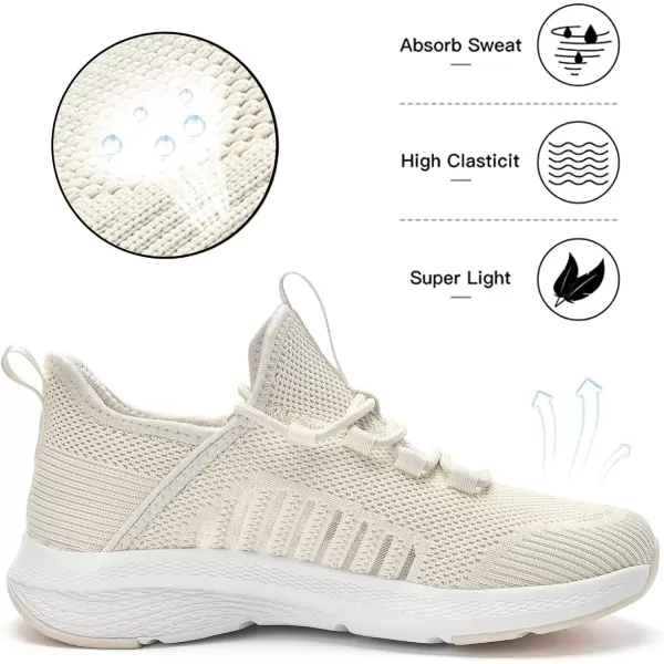 Lamincoa Womens Walking Running Shoes Lightweight Sneakers Slip On Memory Foam Tennis Shoes for WomenBeige