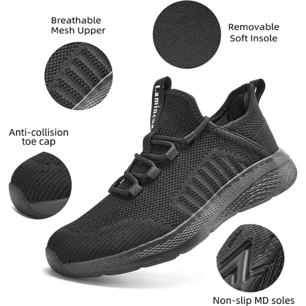 Lamincoa Womens Walking Running Shoes Lightweight Sneakers Slip On Memory Foam Tennis Shoes for WomenBlack