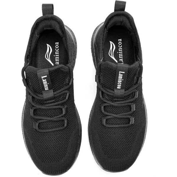 Lamincoa Womens Walking Running Shoes Lightweight Sneakers Slip On Memory Foam Tennis Shoes for WomenBlack