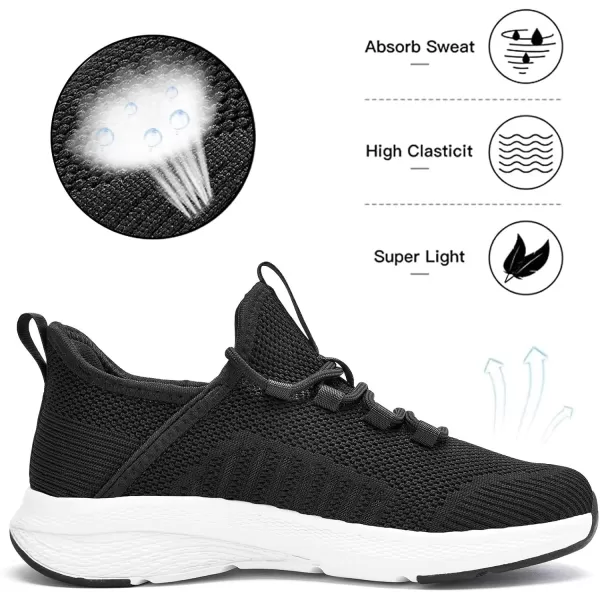 Lamincoa Womens Walking Running Shoes Lightweight Sneakers Slip On Memory Foam Tennis Shoes for WomenBlack White