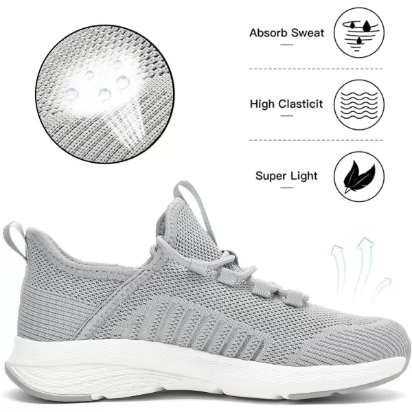 Lamincoa Womens Walking Running Shoes Lightweight Sneakers Slip On Memory Foam Tennis Shoes for WomenLight Grey