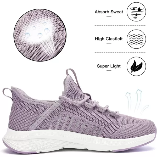 Lamincoa Womens Walking Running Shoes Lightweight Sneakers Slip On Memory Foam Tennis Shoes for WomenLight Purple