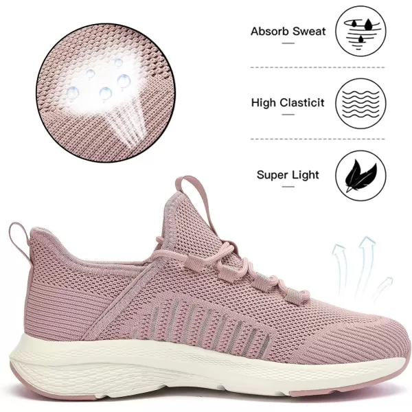 Lamincoa Womens Walking Running Shoes Lightweight Sneakers Slip On Memory Foam Tennis Shoes for WomenPink