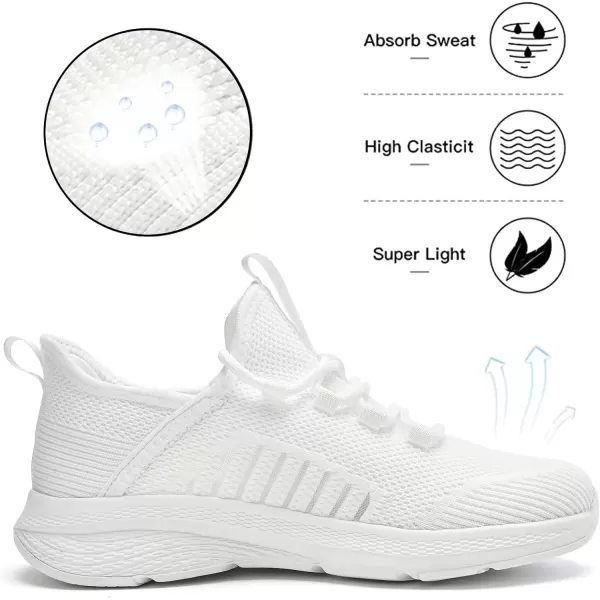 Lamincoa Womens Walking Running Shoes Lightweight Sneakers Slip On Memory Foam Tennis Shoes for WomenWhite