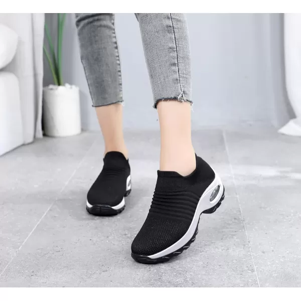 Lamincoa Womens Walking Shoes Elastic Sock Sneakers Air Cushion Slip On Breathe Comfort Outdoor Shoes Fashion CasualLamincoa Womens Walking Shoes Elastic Sock Sneakers Air Cushion Slip On Breathe Comfort Outdoor Shoes Fashion Casual