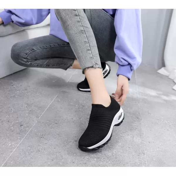 Lamincoa Womens Walking Shoes Elastic Sock Sneakers Air Cushion Slip On Breathe Comfort Outdoor Shoes Fashion CasualLamincoa Womens Walking Shoes Elastic Sock Sneakers Air Cushion Slip On Breathe Comfort Outdoor Shoes Fashion Casual